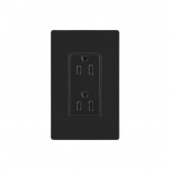 Lutron Tomacorriente CAR-15-BL-S, 2 Enchufes, 120V, 15A, Negro