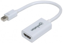 Manhattan Mini Adaptador HDMI Hembra - mini DisplayPort 1.2 Macho, 17cm, Blanco