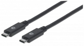 Manhattan Cable USB C Macho - USB C Macho, 1 Metro, Negro