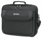 Manhattan Maletín de Poliéster Cambridge Clamshell para Laptop 14.1", Negro