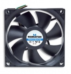 Ventilador Manhattan 3-pin para PC, 80mm, 2500RPM, Negro