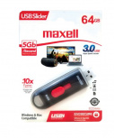 Memoria USB Maxell 346308, 64GB, USB 2.0, Negro/Rojo