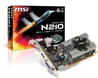 Tarjeta de Video MSI NVIDIA GeForce 210, 1GB 64-bit GDDR3, DVI, VGA, HDCP, PCI Express 2.0 ― No es Compatible con Tarjetas Madre 500