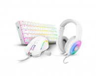 Kit Gamer 3 en 1 Redragon Teclado K630W + Mouse M607W + Audífonos H350W, Alámbrico, USB, Blanco (Inglés)