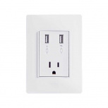 Simon Tomacorriente 2600454-060, 1 Enchufe, 2x USB-A, 110 - 125V, Blanco