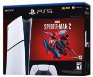 Sony PlayStation 5 Slim Digital Edition 1TB, WiFi, Bluetooth 5.1, Blanco/Negro - Spider-Man 2