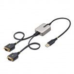 Startech.com Adaptador 2x RS-232 Macho - USB Macho, 60cm, Negro/Gris