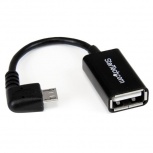 Startech.com Cable Adaptador Micro USB B Macho - USB A Hembra OTG Acodado a la Derecha, 12cm