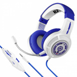 Steren Audífonos Gamer AUD-559/SW, Alámbrico, 1.5 Metros, 3.5mm, Blanco/Azul