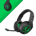 Steren Audífonos Gamer Yoda, Bluetooth, Inalámbrico/Alámbrico, 1.45 Metros, 3.5mm, Negro/Verde