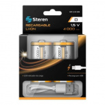 Steren Batería Recargable C, 1.5V, 2 Piezas