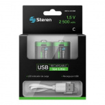 Steren Batería Recargable D, 1.5V, 2 Piezas