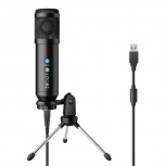 Steren Micrófono Profesional de Condensador MIC-556, Alámbrico, USB, Negro