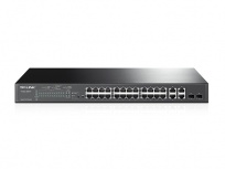 Switch TP-Link Fast Ethernet JetStream TL-SL2428P, 24 Puertos PoE+ 10/100Mbps + 2 Puertos 10/100/1000Mbps + 2 Puertos SFP, 12.8Gbit/s, 8.000 Entradas - Administrable