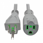 Tripp Lite by Eaton Cable de Poder NEMA 5-15P Macho - NEMA 5-15R Hembra, 4.5 Metros, Gris