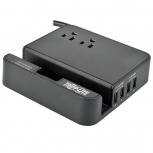 Tripp Lite by Eaton Estación de Carga Personal para Escritorio, 4x USB, 2 Contactos, Negro