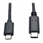 Tripp Lite by Eaton Cable Micro-USB-B Macho - USB-C Macho, 1.8 Metros, Negro