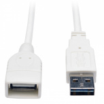 Tripp Lite by Eaton Cable USB Macho - USB Hembra, 3 Metros, Blanco