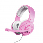 Trust Audífonos Gamer GXT 411P Radius, Alámbrico, 1 Metro, 3.5mm, Rosa/Blanco