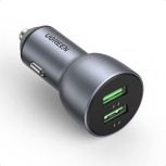 Ugreen Cargador para Auto CD213, 36W, 2x USB-A, Gris