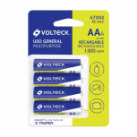 Pila Recargable VOLTECK, Tamaño AA, Voltaje 1.2 V, Capacidad 2,500 mAh, 2  Piezas, TRUPER RE-AA