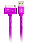 Vorago Cable USB A Macho - Apple 30-pin Macho, 1 Metro, Rosa, para iPhone/MacBook/iPod