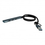 Vorago Hub USB C - 3x USB-C 1x USB A 3.0, Plata