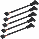 Xtreme PC Gaming Cable Convertidor USB 3.0 19 Pines Macho - USB 2.0 9 Pines Hembra, Negro, 5 Piezas
