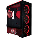 Gabinete Xtreme PC Gaming MG-23059 Edición Scarlet Dragon, Full-Tower, E-ATX/ATX/ Micro ATX/Mini ITX, 2x USB 2.0, 1x USB 3.0, sin Fuente, 1 Ventilador Instalado, Negro/Rojo