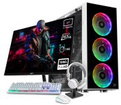 Computadora Gamer Xtreme PC Gaming CM-05495, AMD Ryzen 5 5500, NVIDIA GeForce RTX 4060, 32GB, 1TB SSD, Wi-Fi, Windows 10 Prueba + Teclado/Mouse/Monitor de 23.8