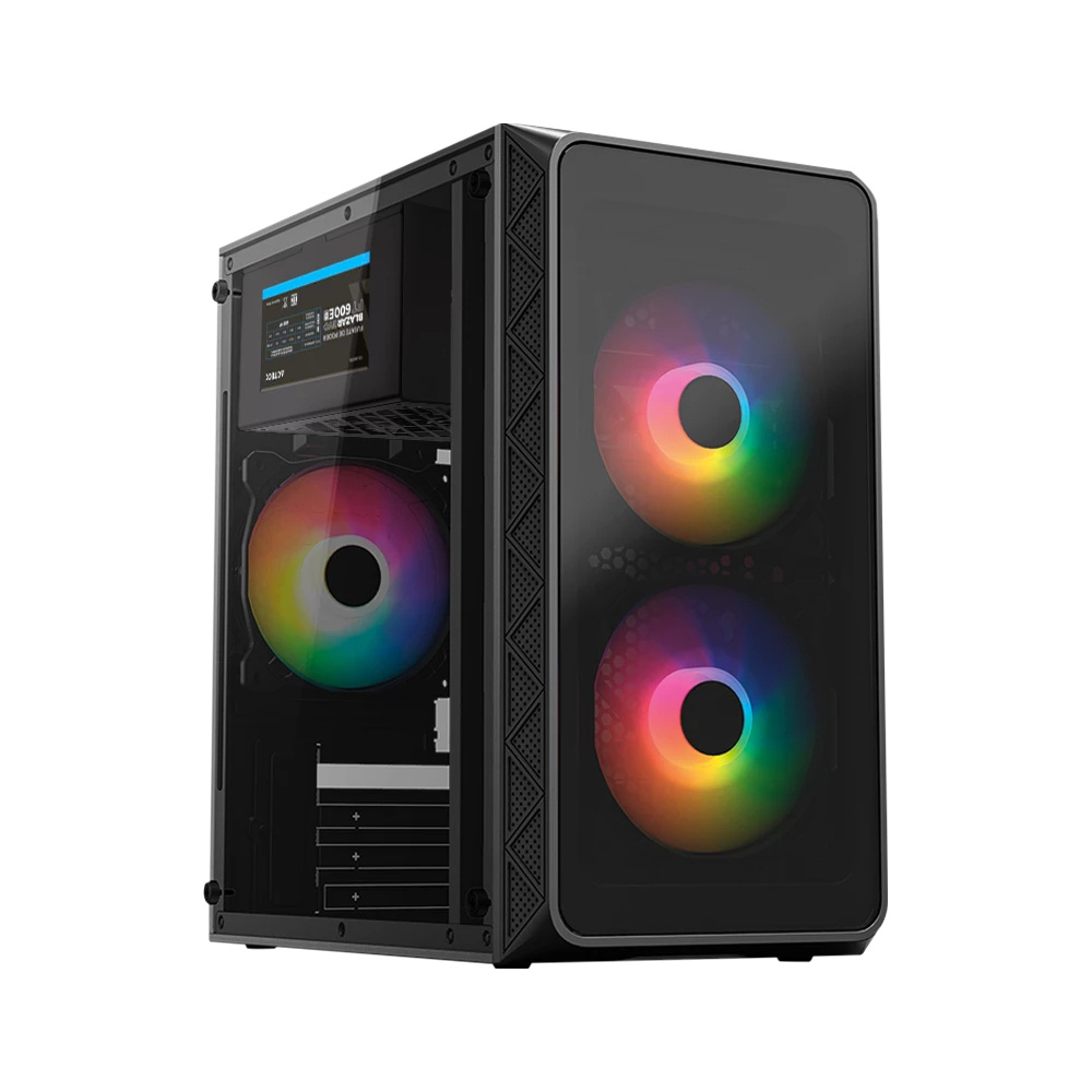 Gabinete Acteck Doom Pro Crystal GI730, Mini-Tower, Micro-ATX/Mini-ITX, USB 2.0/3.0, con Fuente de 600W, 3 Ventiladores Instalados, Negro