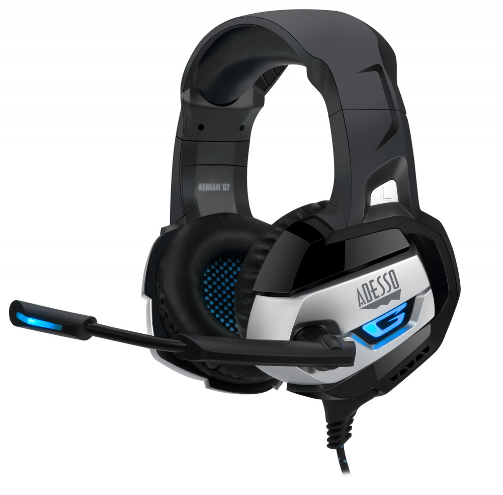 Adesso Audífonos Gamer Xtream G2 para PC/Xbox/PS4/Nintendo Switch, Alámbrico, 2 Metros, USB, Negro/Azul