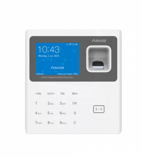 Anviz Control de Acceso y Asistencia Biométrico W1 PRO, 3000 Huellas/3000 Tarjetas, USB