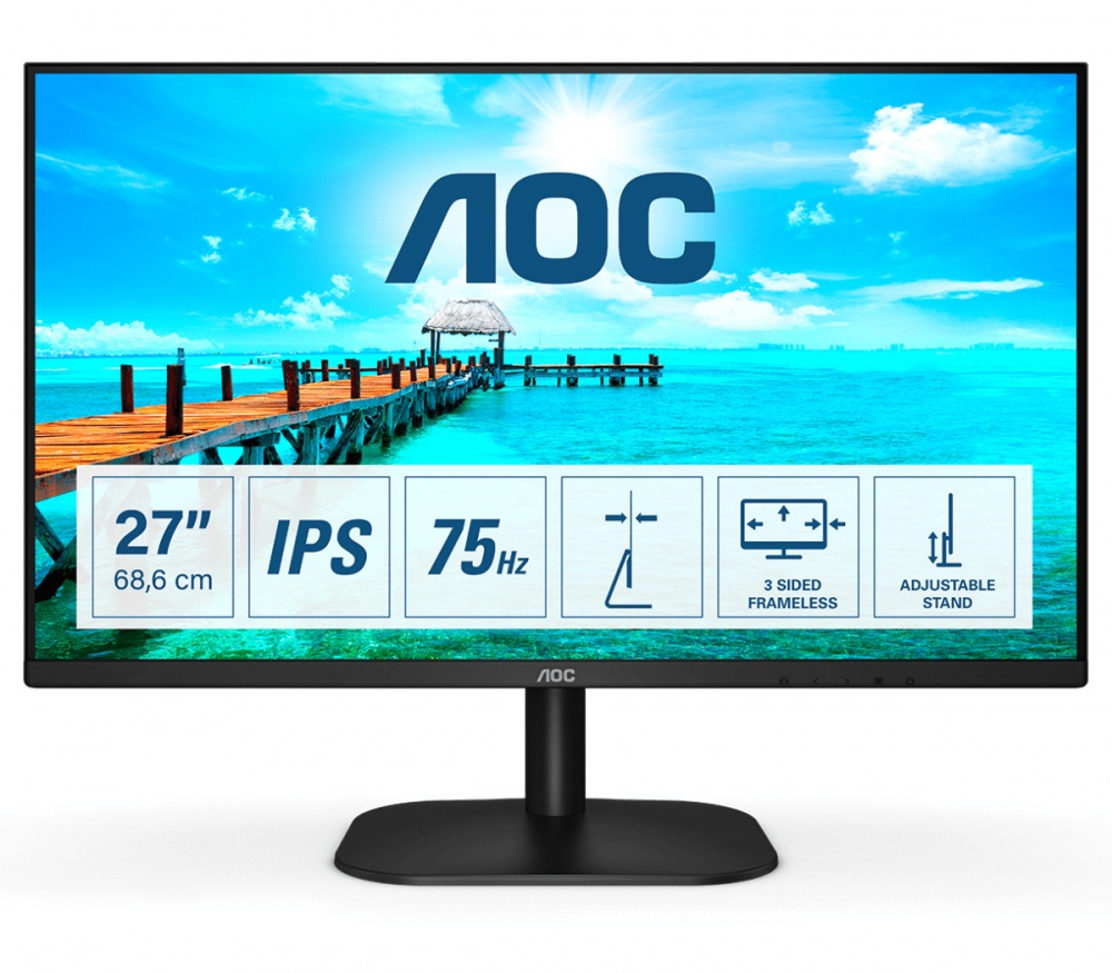 Monitor AOC Basic-line 27B2H LED 27", Full HD, 75Hz, HDMI, Negro