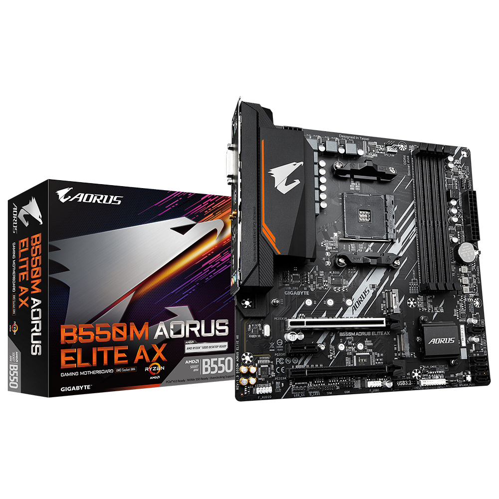 Tarjeta Madre AORUS Micro-ATX B550M AORUS ELITE AX, S-AM4, AMD B550, HDMI, 128GB DDR4 para AMD ― Requiere Actualización de BIOS para la Serie Ryzen 5000