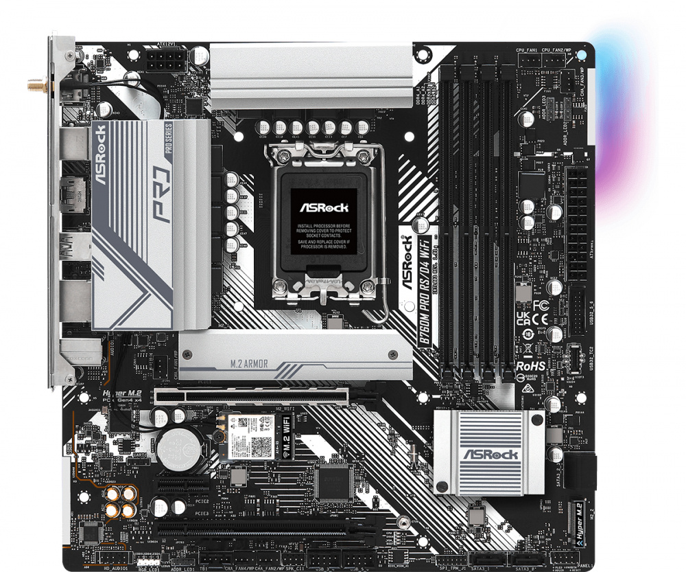 Tarjeta Madre ASRock B760M PRO, Micro-ATX, LGA 1700, Intel B760, 128GB DDR4, HDMI/DP para Intel