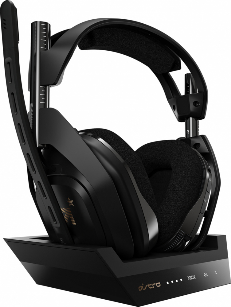 Astro Gaming Audífonos Gamer A50 para Xbox/PS/PC/Mac, Inalámbrico, RF, Negro/Dorado ― incluye Base XB1 Gen 4