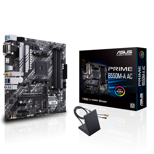 Tarjeta Madre ASUS Micro ATX PRIME B550M-A AC, S-AM4, AMD B550, HDMI, 128GB DRR4, para AMD ― Producto usado, reparado - Tornillo barrido del M.2
