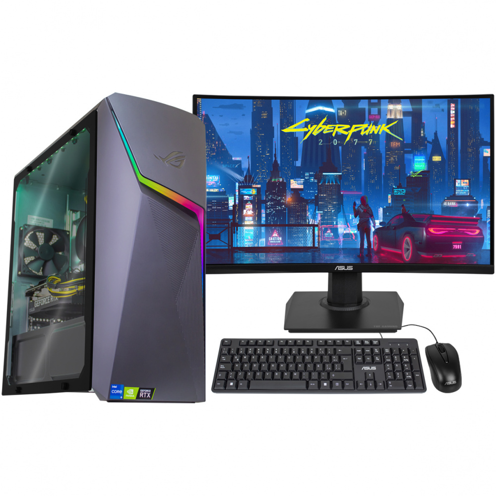 Computadora Gamer ASUS ROG Strix G10CE, Intel Core i5-11400F 2.60GHz, 16GB, 1TB + 512GB SSD, NVIDIA GeForce RTX 3050, Windows 11 Home 64-bit ― incluye Monitor Curvo 23.8", Teclado y Mouse