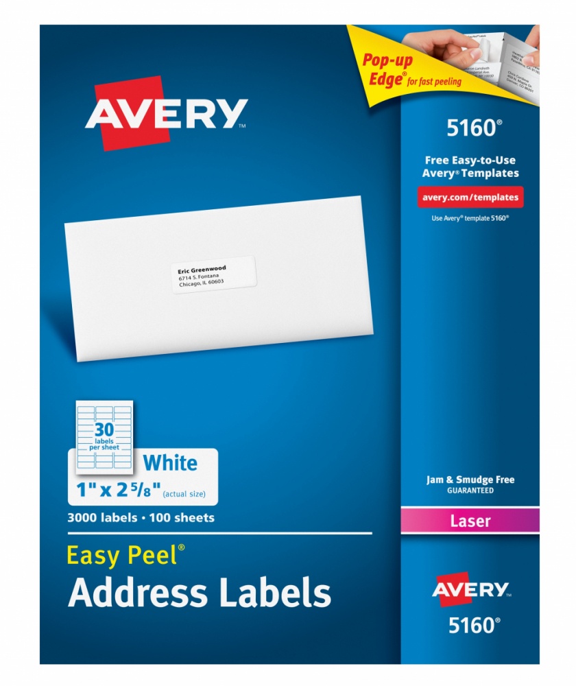 Avery 3000 Etiquetas Blancas 67mm X 25mm 5160 Cyberpuerta mx