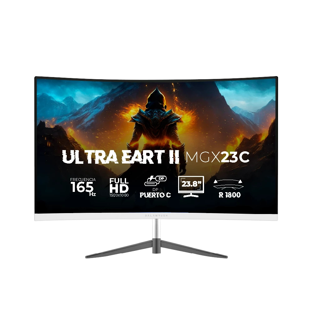 Monitor Gamer Balam Rush Ultra Earth II MGX23C LED 23.8", Full HD, FreeSync, 165Hz, HDMI/DisplayPort, Blanco 