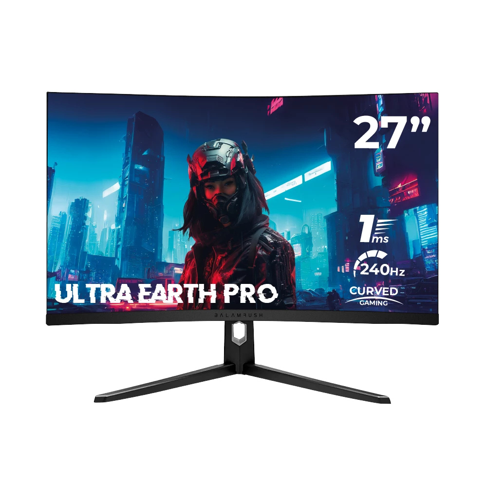 Monitor Gamer Curvo Balam Rush Ultra Earth Pro MGP27C LED 27", Full HD, Freesync, 240Hz, HDMI, Negro