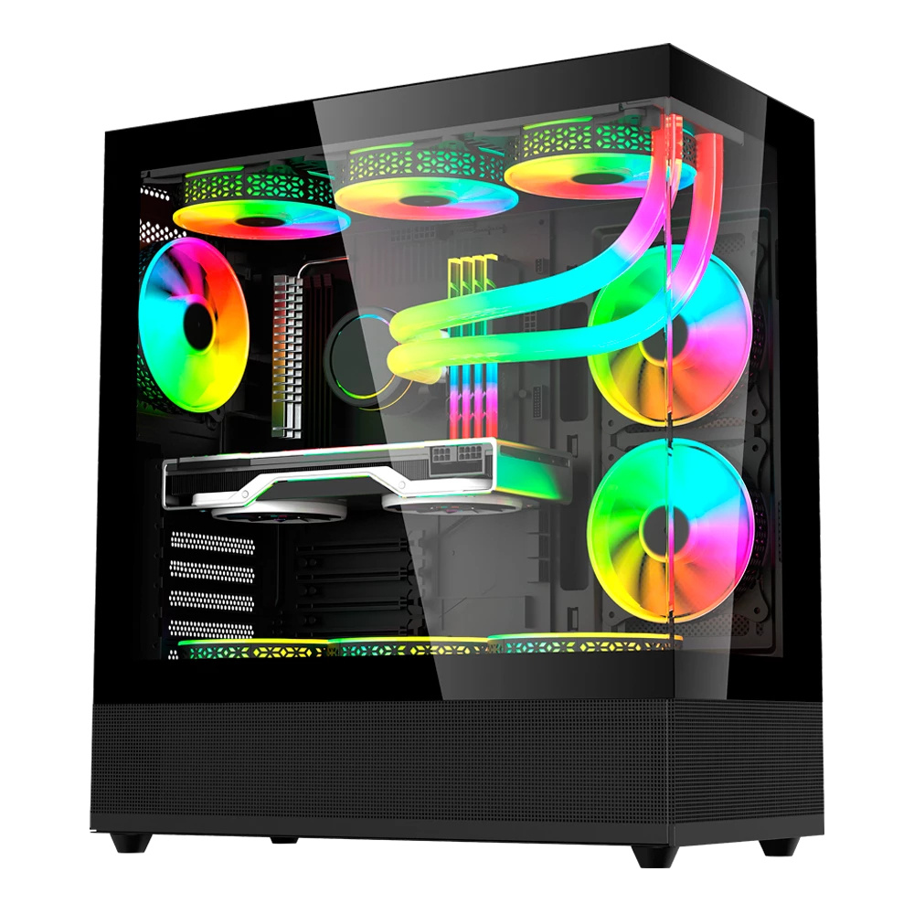 Gabinete Balam Rush Tank Super 9200 TB con Ventana RGB, Midi-Tower, ATX/Micro-ATX/ITX, USB 3.0/2.0, sin Fuente, 3 Ventiladores RGB Instalados, Negro