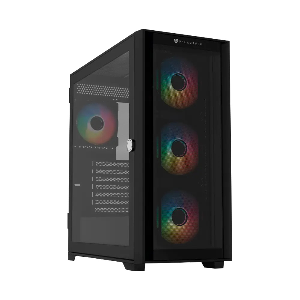 Gabinete Balam Rush Carbono Twin Mate 9000 con Ventana RGB, Full-Tower, ATX/E-ATXMicro-ATX/Mini-ITX, USB 3.0/2.0, sin Fuente, 4 Ventiladores RGB Instalados, Negro