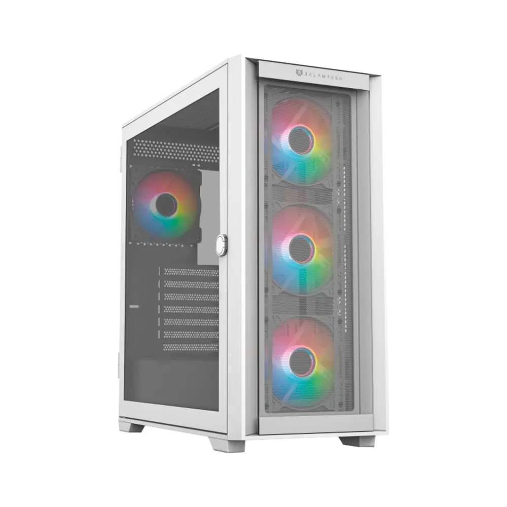 Gabinete Balam Rush Carbono Twin Mate 9000 con Ventana RGB, Full-Tower, ATX/E-ATXMicro-ATX/Mini-ITX, USB 3.0/2.0, sin Fuente, 4 Ventiladores RGB Instalados, Blanco ― Daño estetico en una de las patas.