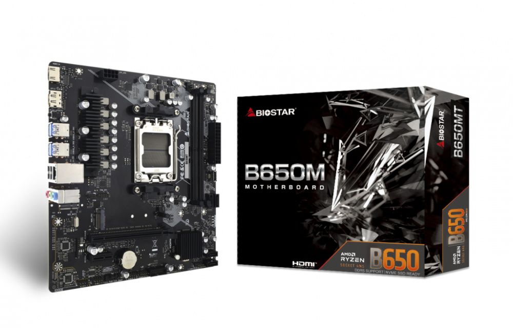 Tarjeta Madre Biostar Micro-ATX B650MT, S-AM5, AMD B650, HDMI, 96GB DDR5 para AMD