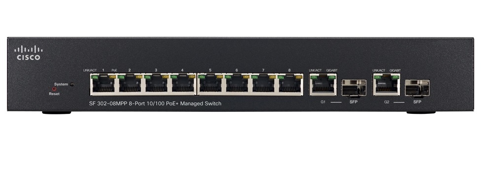 Compra Switch Cisco Fast Ethernet SF302-08MPP-K9-NA Max PoE+, 8 Puertos ...