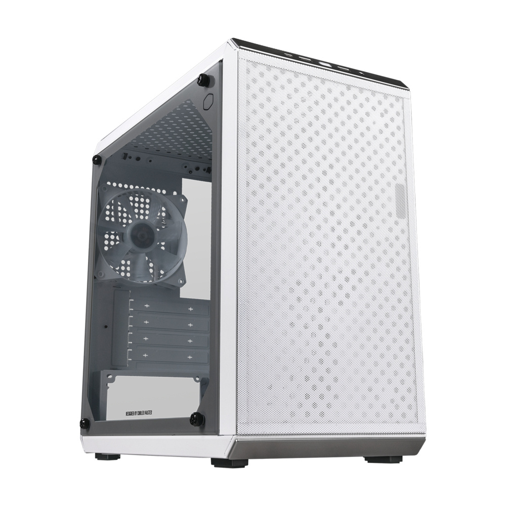 Gabinete Cooler Master MasterBox Q300L V2 con Ventana, Mini-Tower, Micro-ATX/Mini-ITX, USB 3.2, sin Fuente, 1 Ventilador Instalado, Blanco