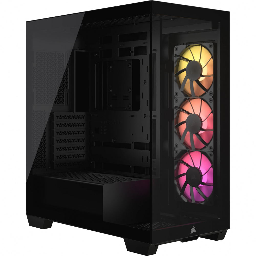 Gabinete Corsair 3500X ARGB, Midi-Tower, Mini-ITX/Micro-ATX/ATX/E-ATX, USB 3.2, sin Fuente, 3 Ventiladores RGB Instalados, Negro