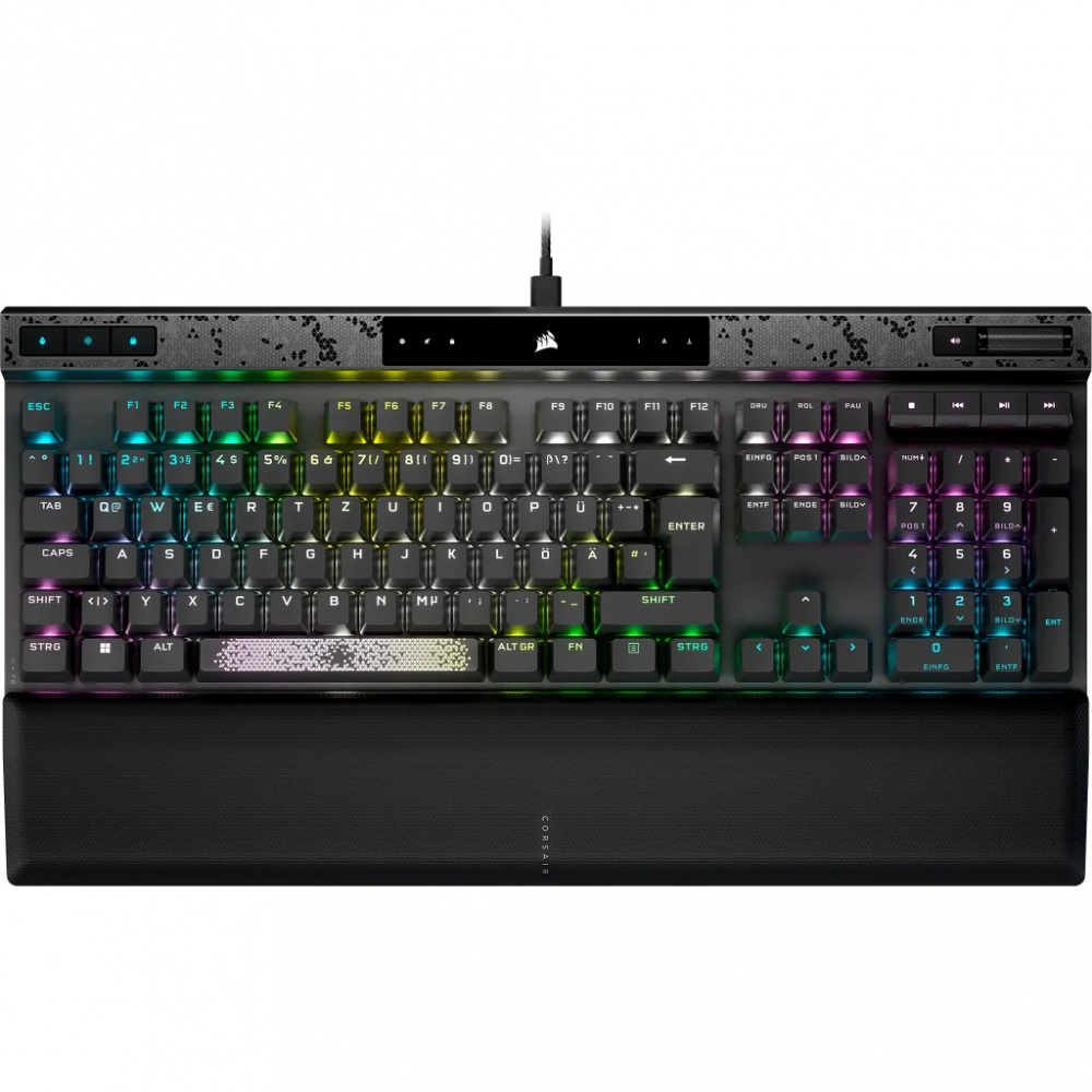 Teclado Gamer Corsair K70 MAX RGB, Teclado Mecánico, Switch Cherry MGX, Alámbrico, Negro (Inglés)